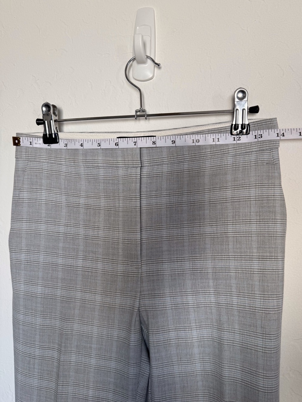 Ann Taylor Gray Plaid Straight-Leg Trousers - Picture 8 of 11